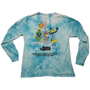 Space Jam A New Legacy TUNE SQUAD - Men Medium Aqua Tie Dye Long Sleeve Shirt